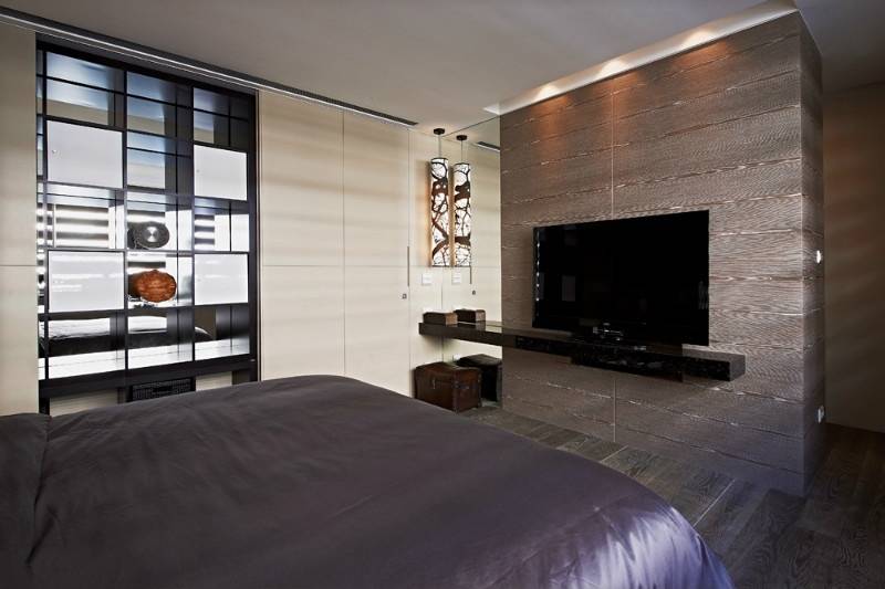 臥室電視背景墻隔斷效果圖欣賞